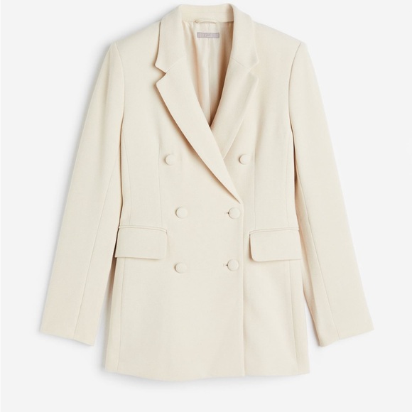 Cream double breasted blazer - Picture 1 of 4